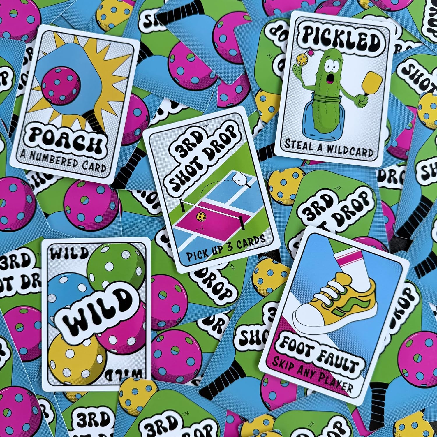 3rd Shot Drop action cards including Poach, Pickled, Wild, and Foot Fault